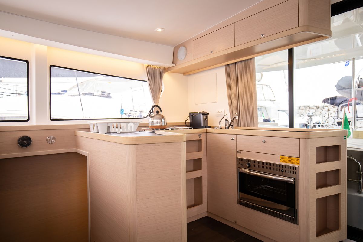 Galley of Emozione - Standard Line, a Lagoon 42 catamaran at Salerno, Italy