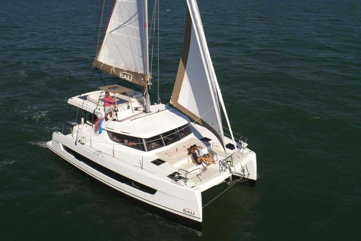Exterior view of Family II, a Bali Catspace catamaran at Hyères, France