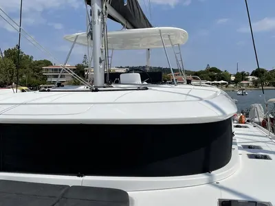 Deck of Espabila, a Lagoon 46 catamaran at Skiathos, Greece