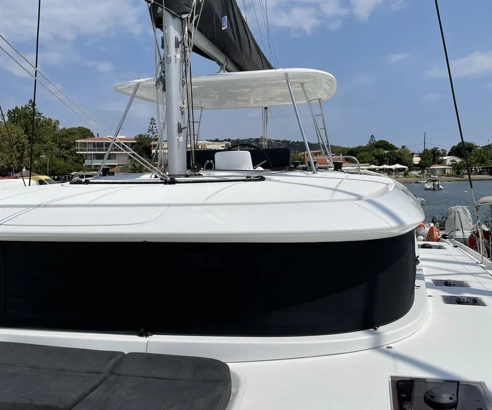 Deck of Espabila, a Lagoon 46 catamaran at Skiathos, Greece