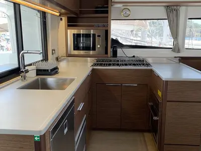 Galley of Espabila, a Lagoon 46 catamaran at Skiathos, Greece