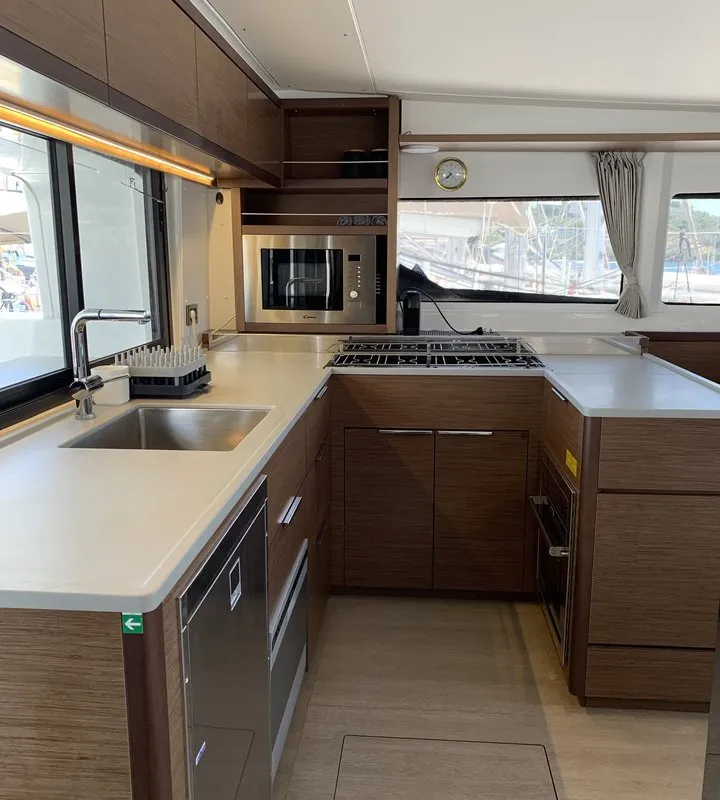 Galley of Espabila, a Lagoon 46 catamaran at Skiathos, Greece