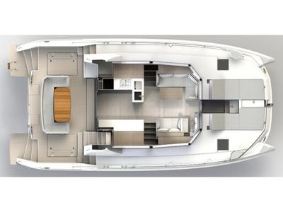 Floor plan of Moorings 464PC Exclusive Plus, a Leopard 46PC catamaran at Rodney Bay, Saint Lucia