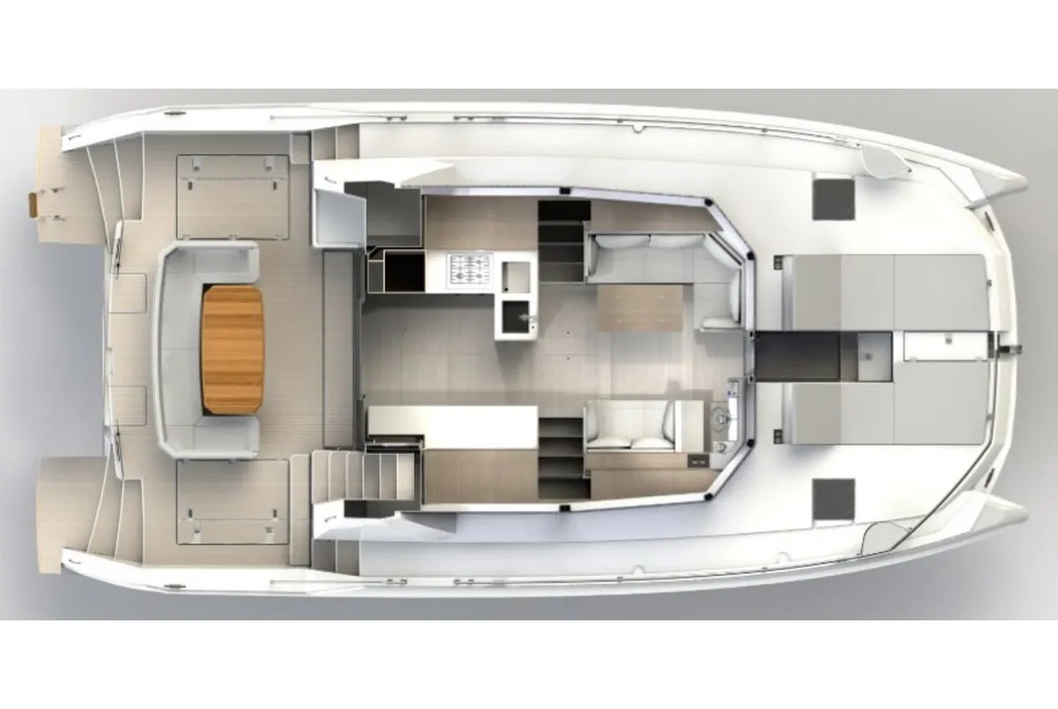 Floor plan of Moorings 464PC Exclusive Plus, a Leopard 46PC catamaran at Rodney Bay, Saint Lucia