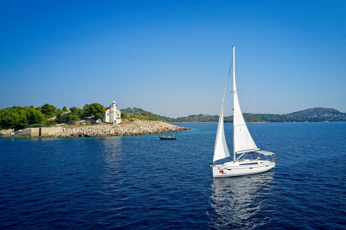Exterior view of MH 61, a Bavaria Cruiser 41 sailboat at Murter, Croatia