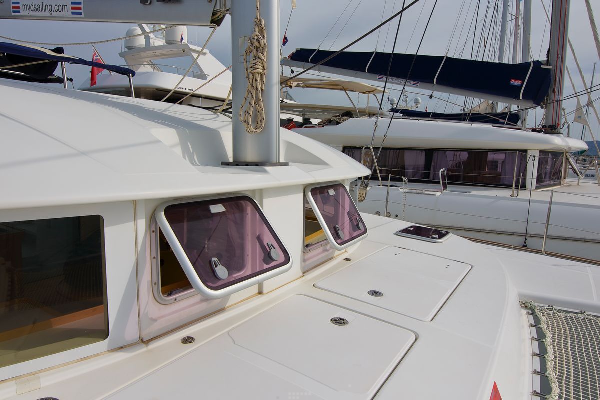 Deck of Shona, a Lagoon 380 catamaran at Betina, Croatia