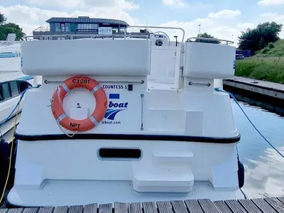 Deck of Countess, a Cygnet Countess motorboat at Hessel, United States