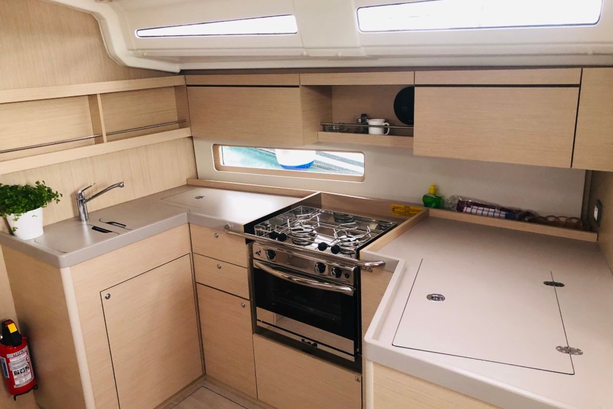 Galley of AZORIAN, a Beneteau Oceanis 40.1 sailboat at Split, Croatia