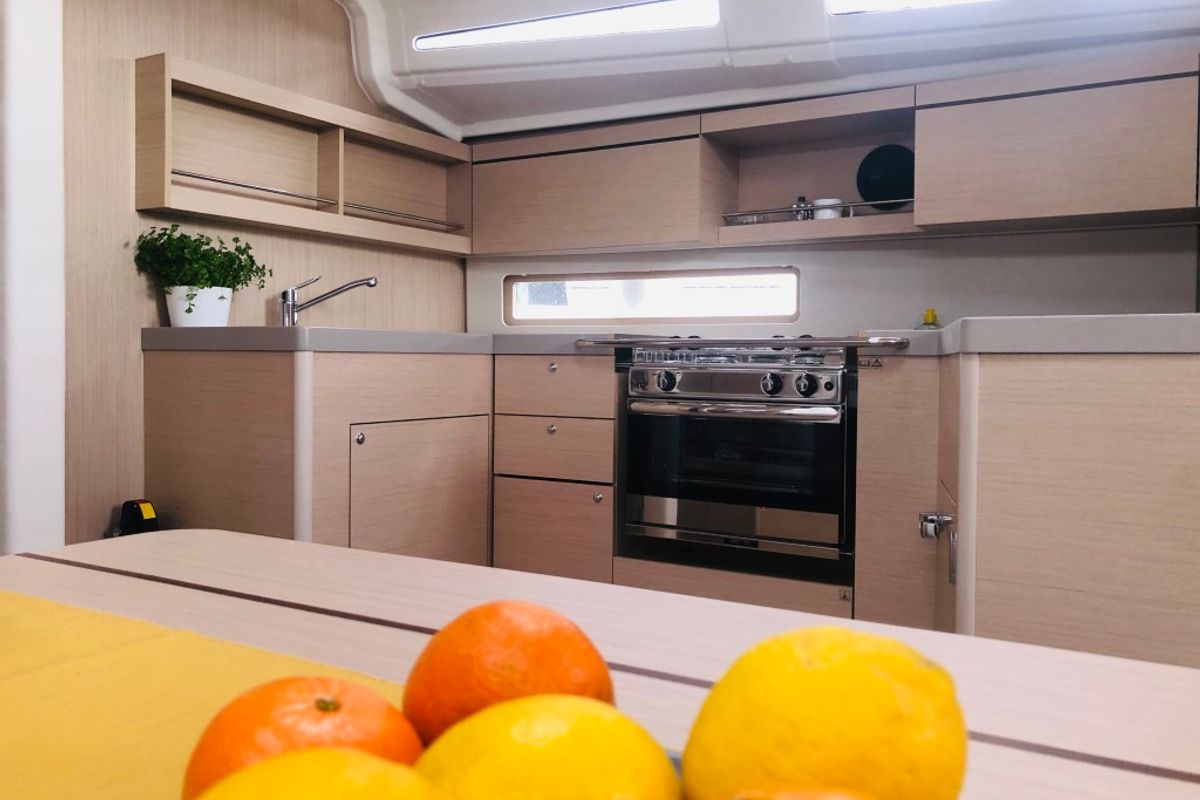 Galley of AZORIAN, a Beneteau Oceanis 40.1 sailboat at Split, Croatia