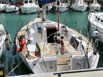 Exterior view of Peter Pan, a Elan 40 sailboat at Genoa, Italy