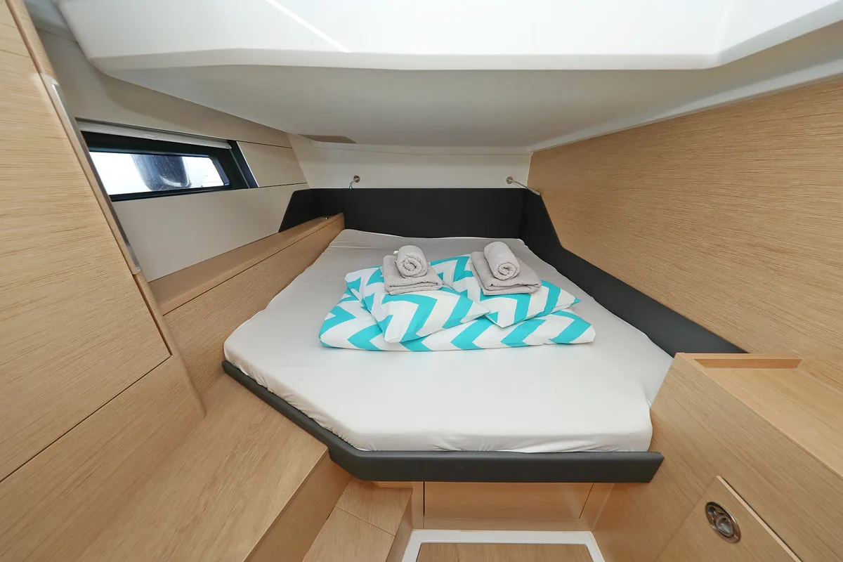 Cabin on Libertas, a Hanse Yachts Hanse 460 sailboat at Seget Donji, Croatia