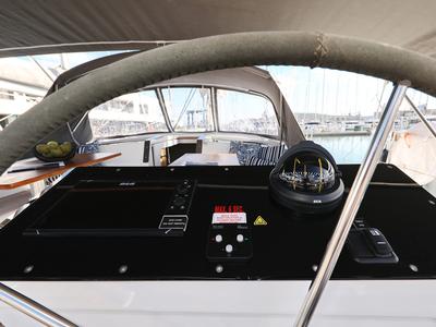 Cockpit of Libertas, a Hanse Yachts Hanse 460 sailboat at Seget Donji, Croatia