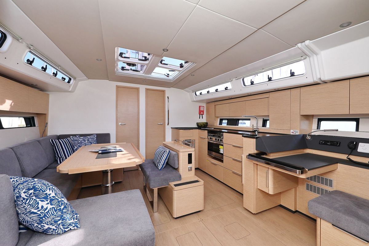 Salon of Libertas, a Hanse Yachts Hanse 460 sailboat at Seget Donji, Croatia