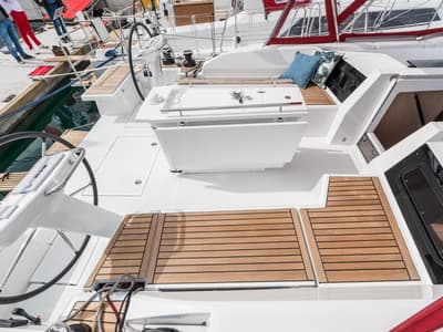 Cockpit of Nemo, a Beneteau Oceanis 46.1 sailboat at Općina Medulin, Croatia