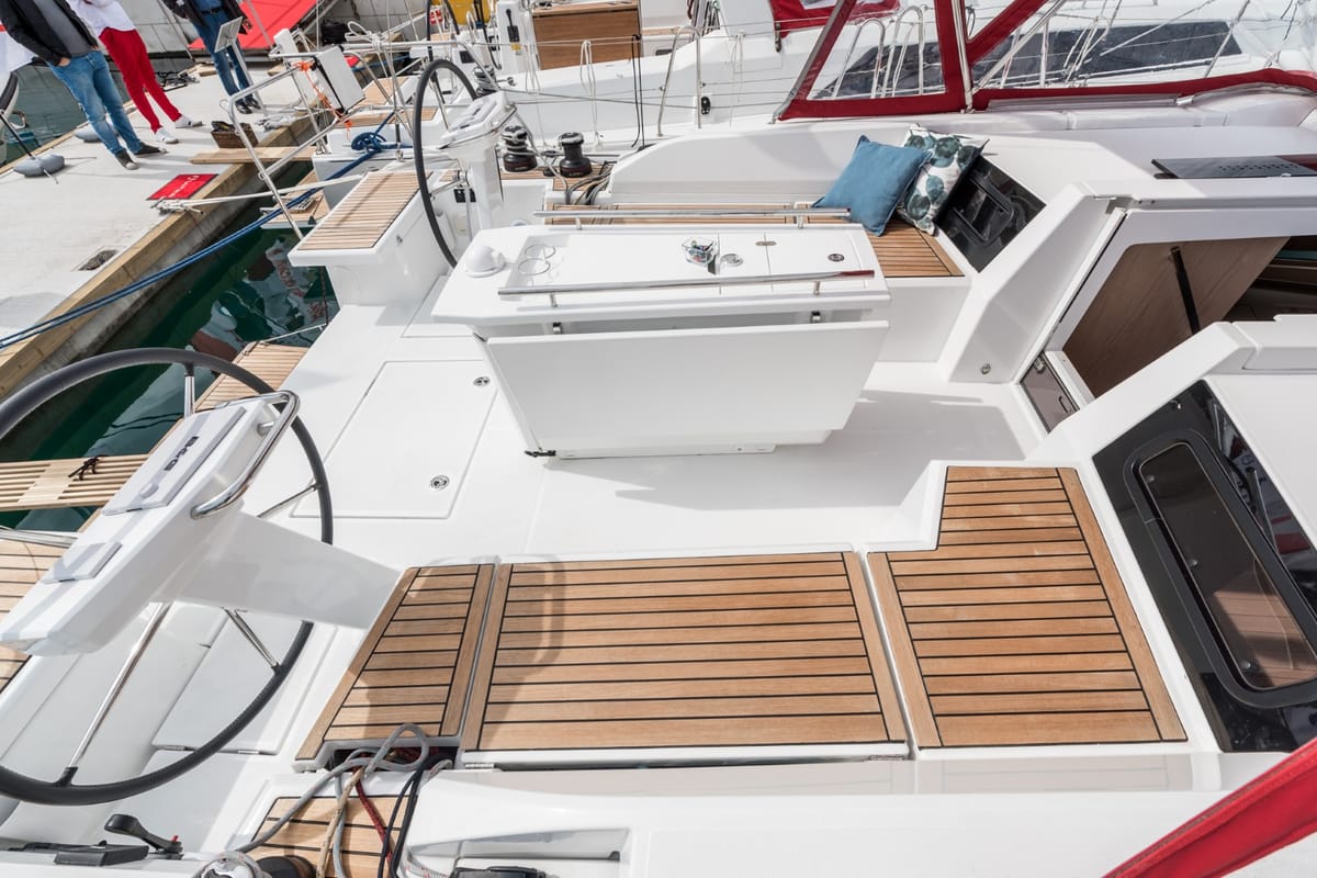 Cockpit of Nemo, a Beneteau Oceanis 46.1 sailboat at Općina Medulin, Croatia