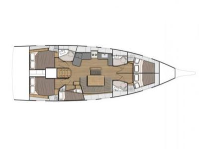 Floor plan of BRISNIK, a Beneteau Oceanis 46.1 sailboat at Split, Croatia