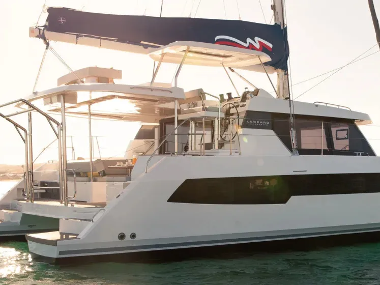 Exterior view of Moorings 4200/3/3 Exclusive, a Leopard 42 catamaran at Uturoa, France