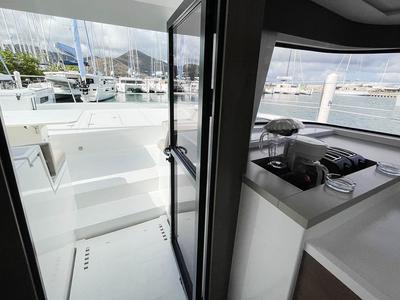 Salon of Bali Cat, a Bali 4.8 catamaran at Road Town, British Virgin Islands