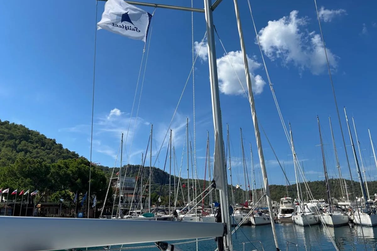 Sail Lynx, a Beneteau Oceanis 34.1 sailboat at Fethiye, Turkey