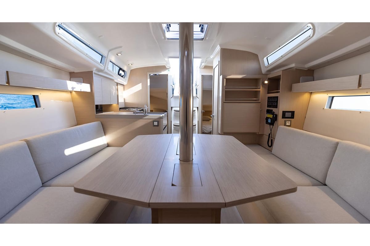 Salon of Sail Lynx, a Beneteau Oceanis 34.1 sailboat at Fethiye, Turkey