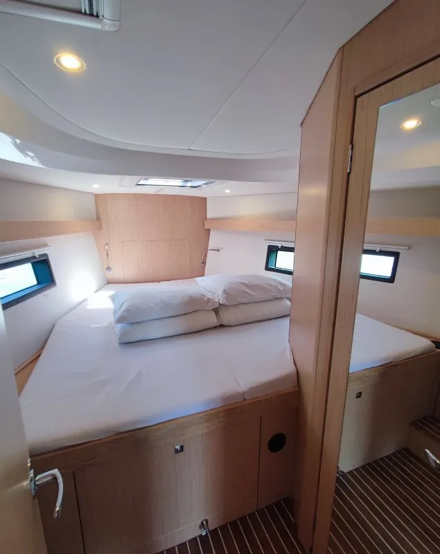 Cabin on Gala, a Bavaria C42 sailboat at Punat, Croatia