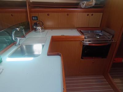 Galley of Sea Obsession, a Jeanneau Sun Odyssey 42i sailboat at Municipal Unit of Ellomenos, Greece