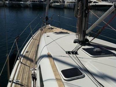 Deck of Sea Obsession, a Jeanneau Sun Odyssey 42i sailboat at Municipal Unit of Ellomenos, Greece