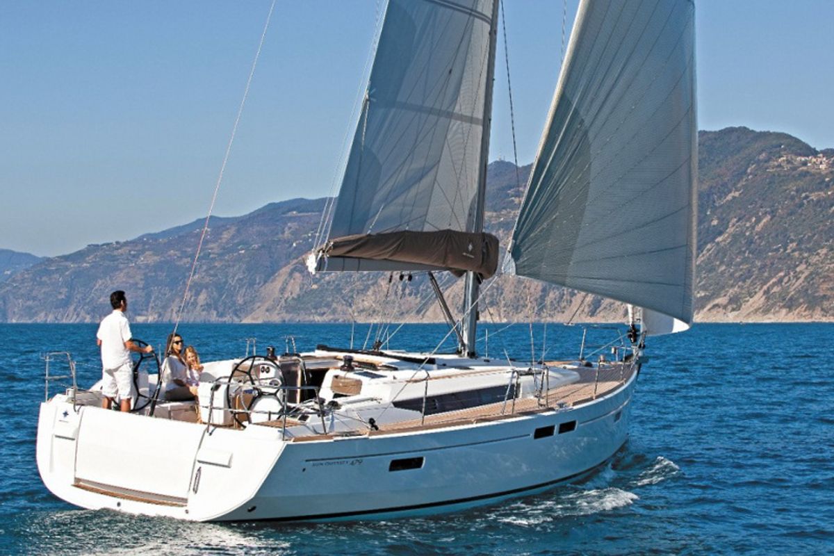Exterior view of Bianca, a Jeanneau Sun Odyssey 519 sailboat at Castellammare di Stabia, Italy