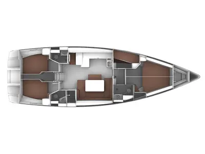 Floor plan of AF-B51C, a Bavaria Cruiser 51 sailboat at Municipal Unit of Lefkada, Greece