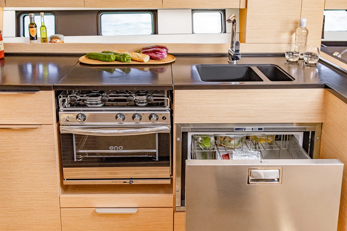 Galley of Sailaway, a Hanse Yachts Hanse 460 sailboat at Grad Šibenik, Croatia