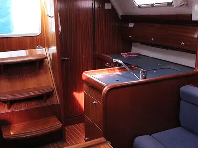 Galley of La Luna, a Bavaria 30 Cruiser sailboat at Općina Vrsar, Croatia