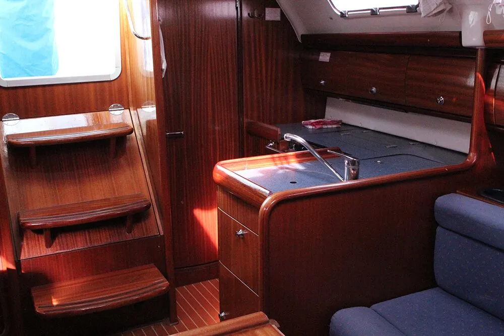 Galley of La Luna, a Bavaria 30 Cruiser sailboat at Općina Vrsar, Croatia