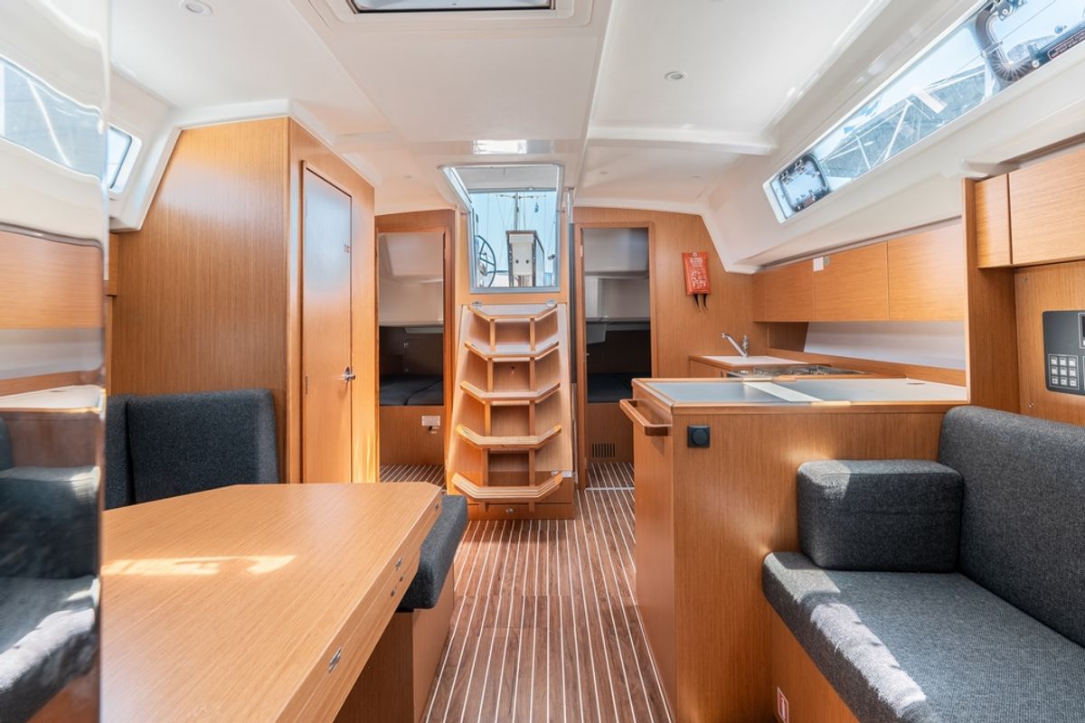 Salon of Avra, a Bavaria C42 sailboat at Municipal Unit of Rhodes, Greece