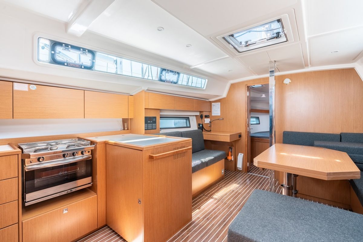 Galley of Avra, a Bavaria C42 sailboat at Municipal Unit of Rhodes, Greece