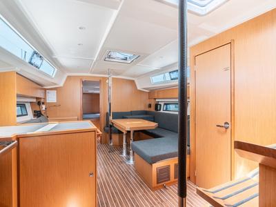Salon of Avra, a Bavaria C42 sailboat at Municipal Unit of Rhodes, Greece