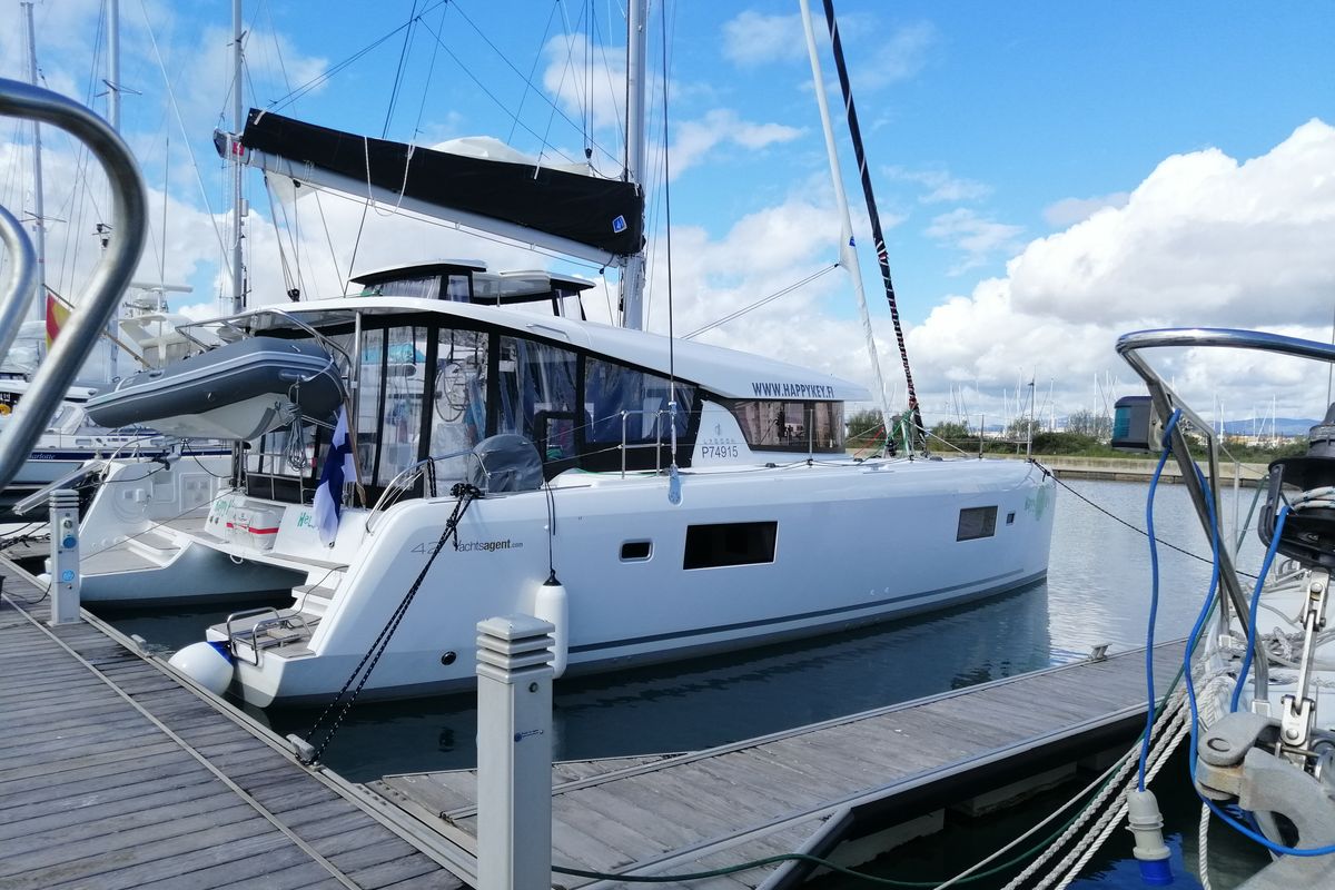 Exterior view of HAPPY KEY, a Lagoon 42 catamaran at Općina Rogoznica, Croatia