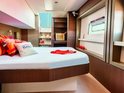 Cabin on Eagle, a Bali 4.8 catamaran at Lavreotiki Municipal Unit, Greece
