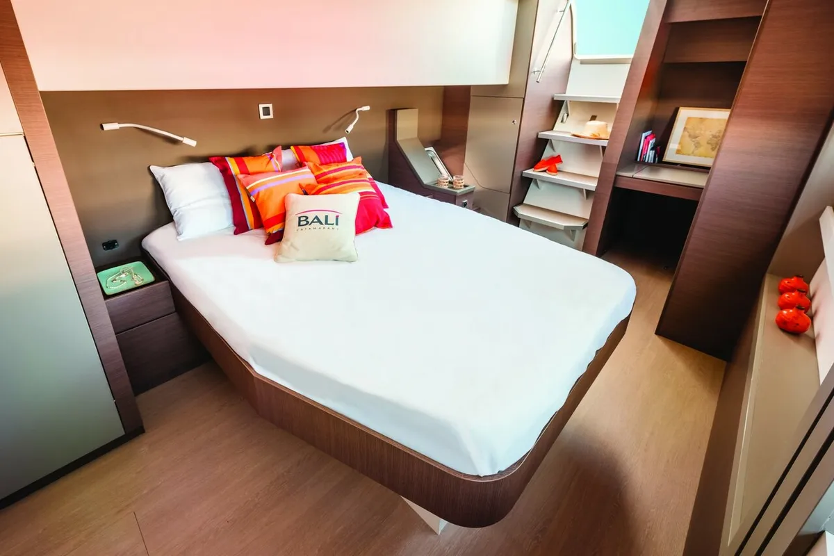 Cabin on Eagle, a Bali 4.8 catamaran at Lavreotiki Municipal Unit, Greece