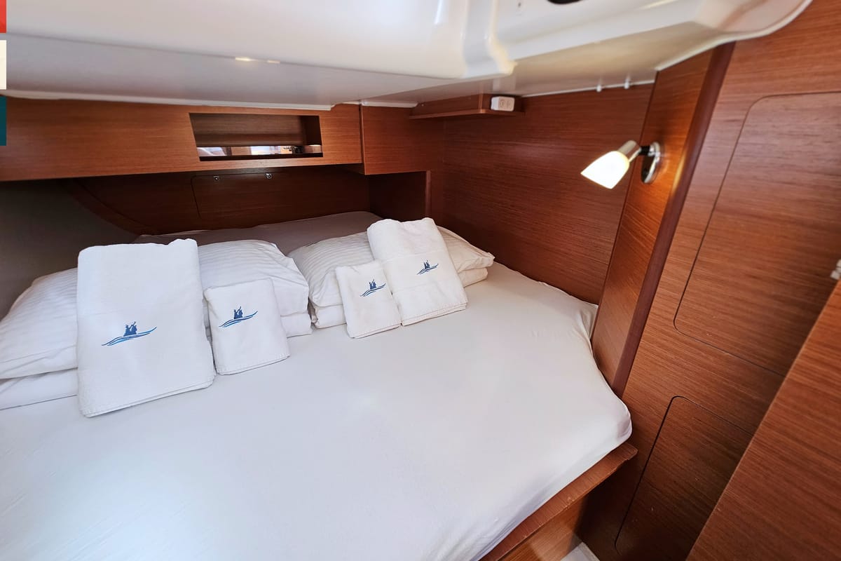Cabin on Klara, a Dufour 390 GL sailboat at Grad Kaštela, Croatia