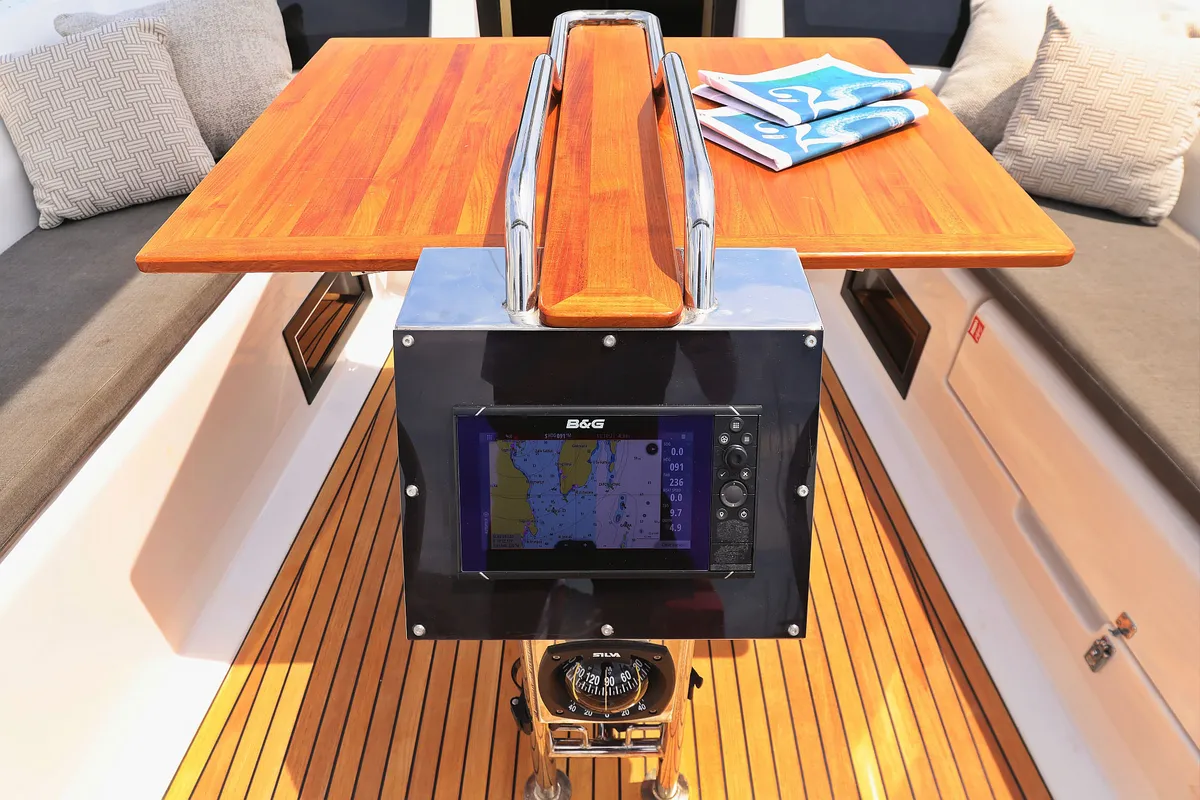 Cockpit of Teri, a Hanse Yachts Hanse 418 sailboat at Seget Donji, Croatia