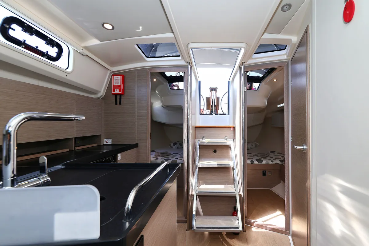 Galley of Teri, a Hanse Yachts Hanse 418 sailboat at Seget Donji, Croatia