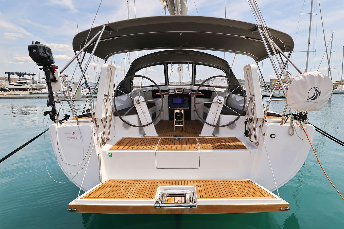 Exterior view of Teri, a Hanse Yachts Hanse 418 sailboat at Seget Donji, Croatia