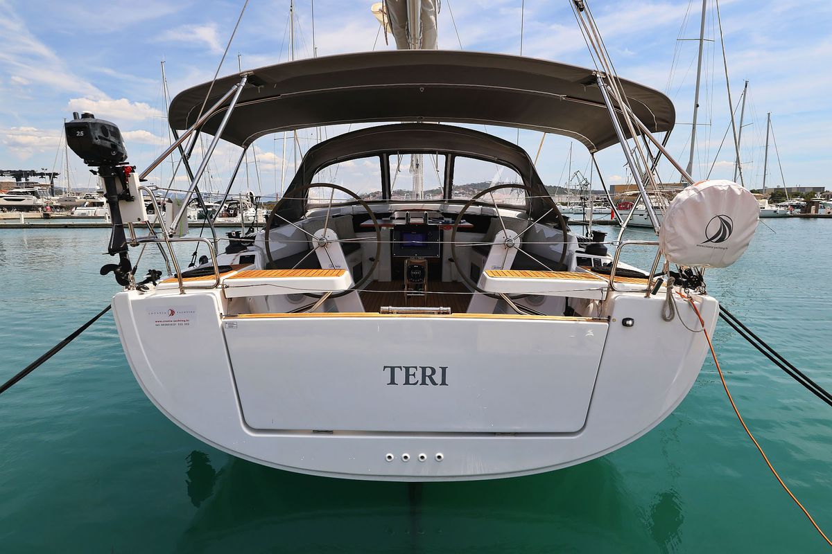 Exterior view of Teri, a Hanse Yachts Hanse 418 sailboat at Seget Donji, Croatia
