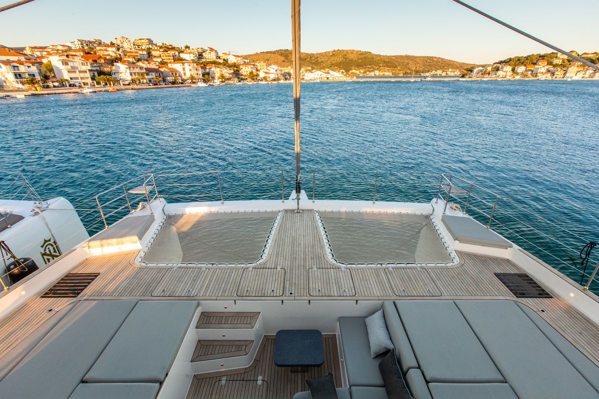 Deck of Mr.Si, a Sunreef Yachts Sunreef 60 catamaran at Općina Rogoznica, Croatia