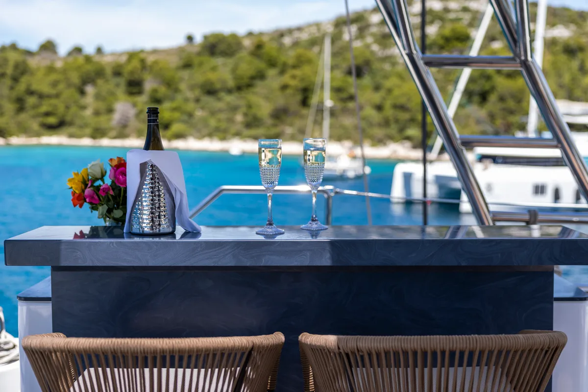 Deck of Mr.Si, a Sunreef Yachts Sunreef 60 catamaran at Općina Rogoznica, Croatia