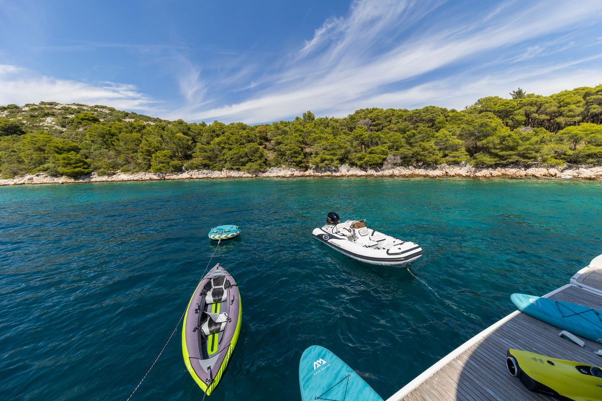Exterior view of Mr.Si, a Sunreef Yachts Sunreef 60 catamaran at Općina Rogoznica, Croatia