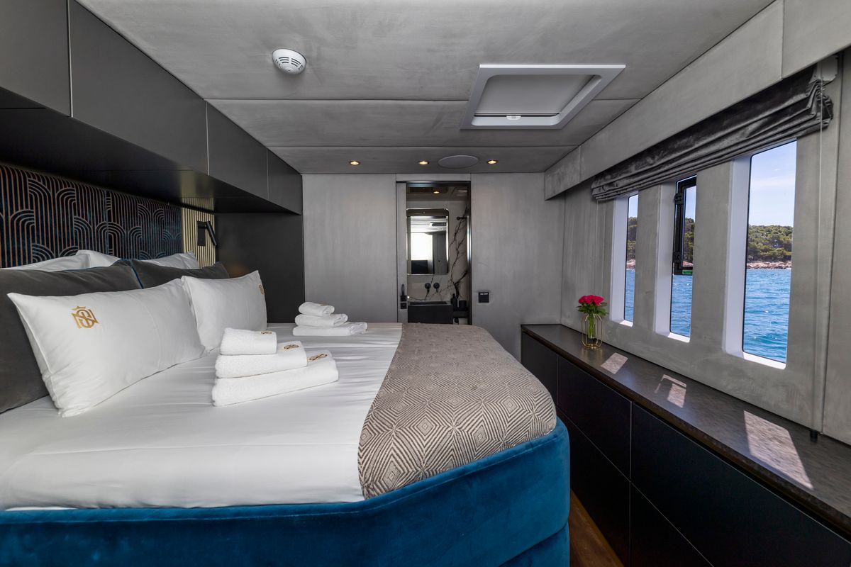Cabin on Mr.Si, a Sunreef Yachts Sunreef 60 catamaran at Općina Rogoznica, Croatia
