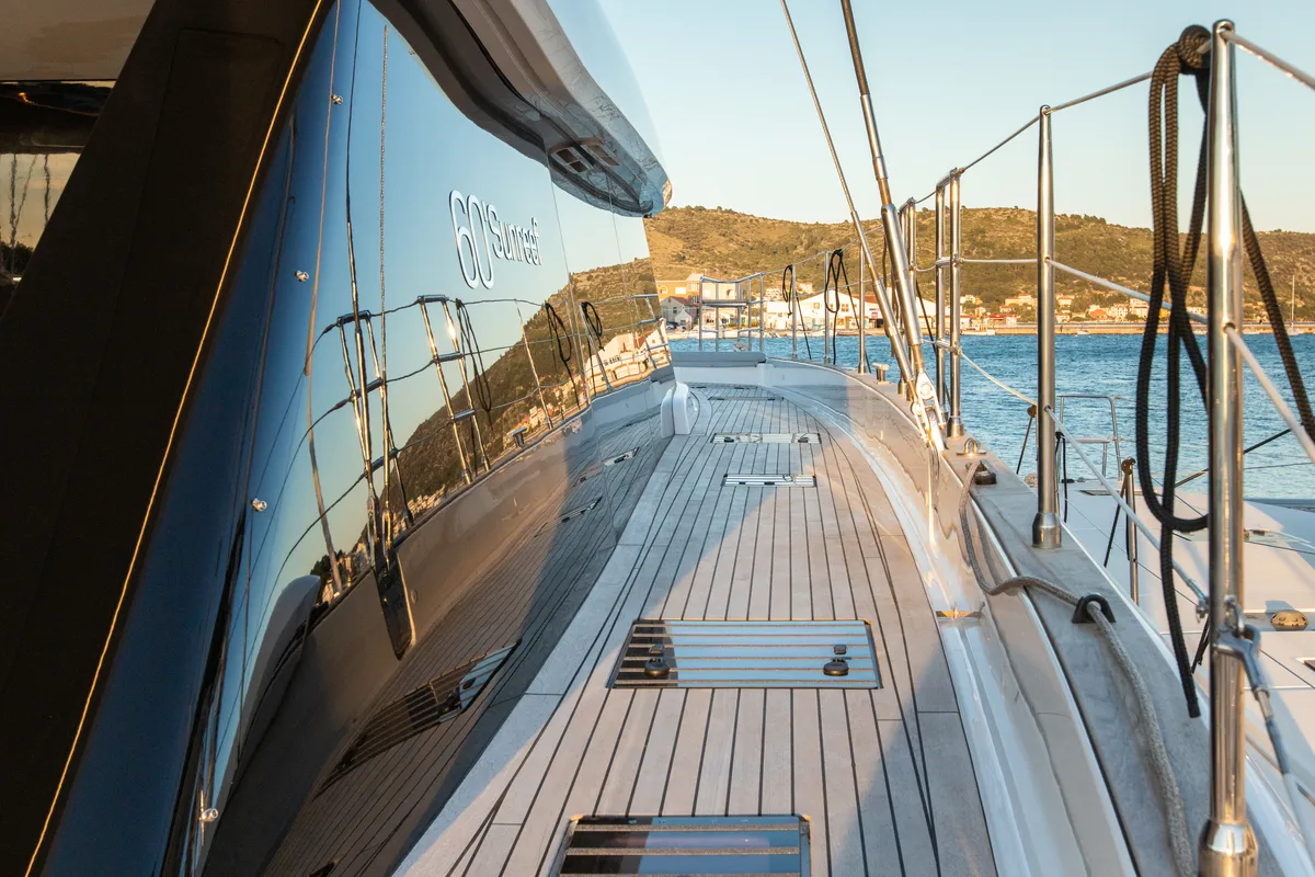 Deck of Mr.Si, a Sunreef Yachts Sunreef 60 catamaran at Općina Rogoznica, Croatia
