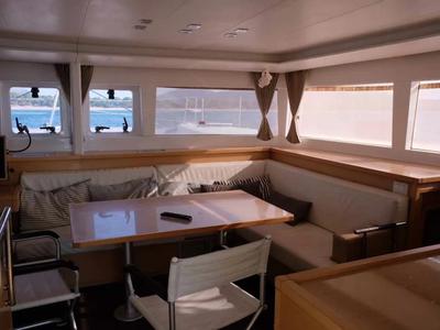 Salon of Cabin 4, a Lagoon 450 Fly catamaran at Municipal Unit of Lefkada, Greece