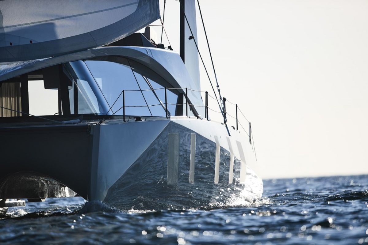 Exterior view of Wave50, a Wave Catamarans Wave 50 catamaran at Olbia, Italy